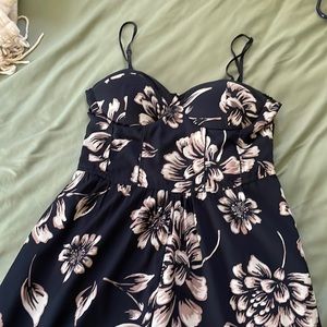 Navy with floral print jumpsuit size medium